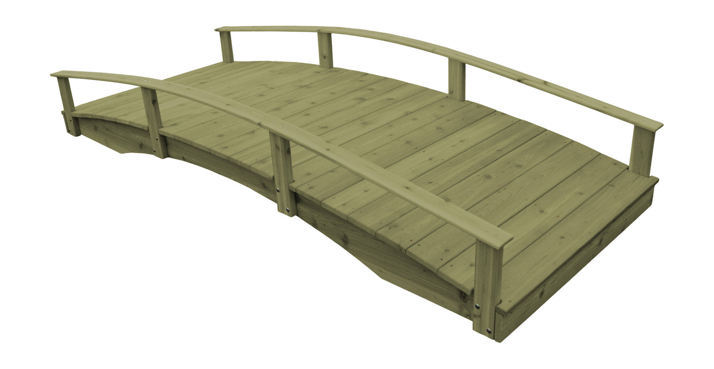 Backyard Crafts Western Red Cedar 4' x 12' Oriental Garden Bridge - LEAD TIME TO SHIP 2 WEEKS