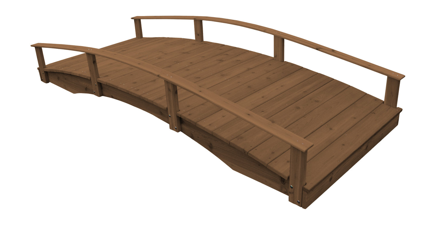 Backyard Crafts Western Red Cedar 4' x 12' Oriental Garden Bridge - LEAD TIME TO SHIP 2 WEEKS