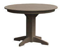 A&L Furniture Recycled Plastic 44" Round Dining Table - Weatheredwood