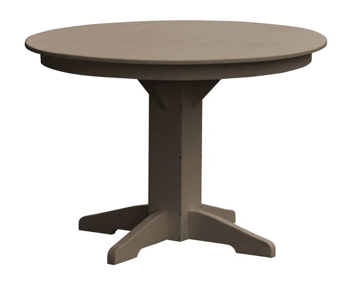 A&L Furniture Recycled Plastic 44" Round Dining Table - Weatheredwood