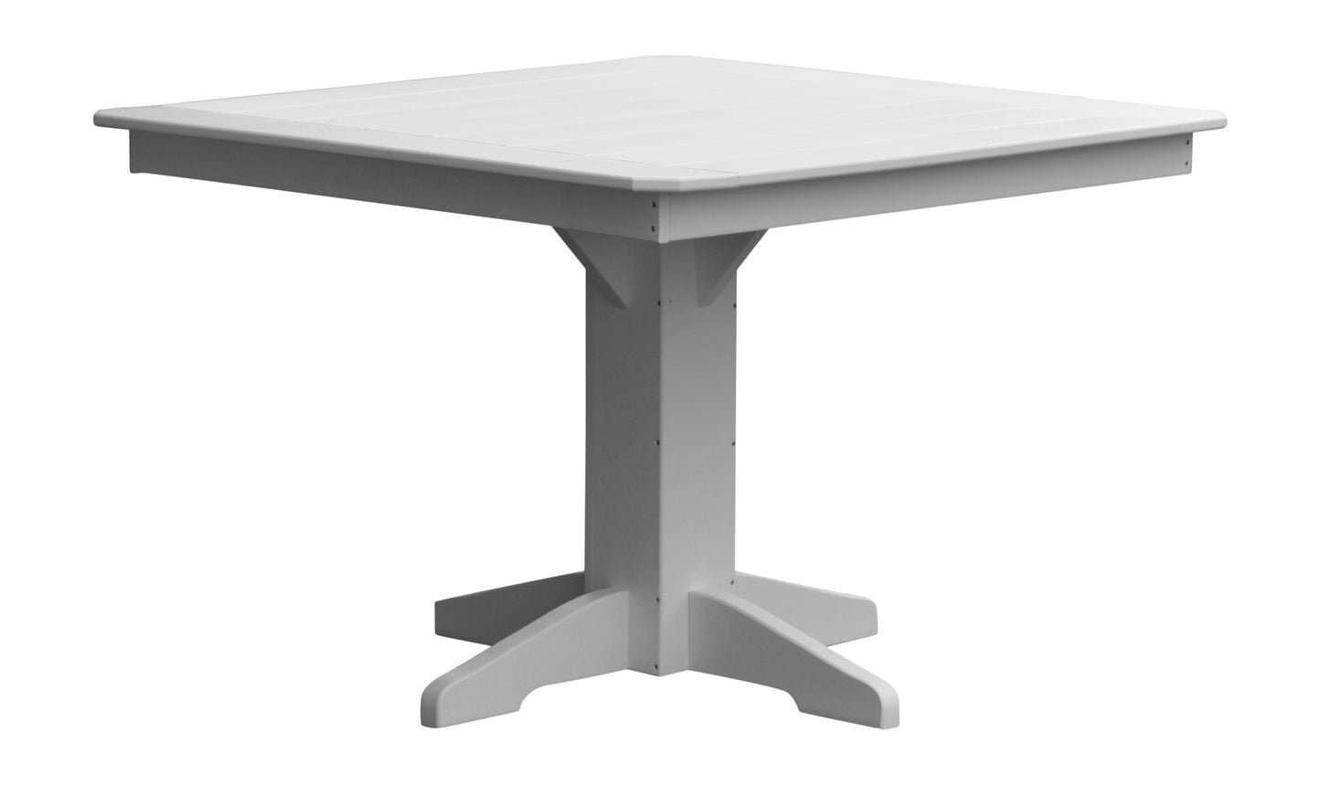 Bryton Park Poly Furniture Recycled Plastic Square Table with Traditional Chairs 5 Piece Dining Set - LEAD TIME TO SHIP 10 BUSINESS DAYS