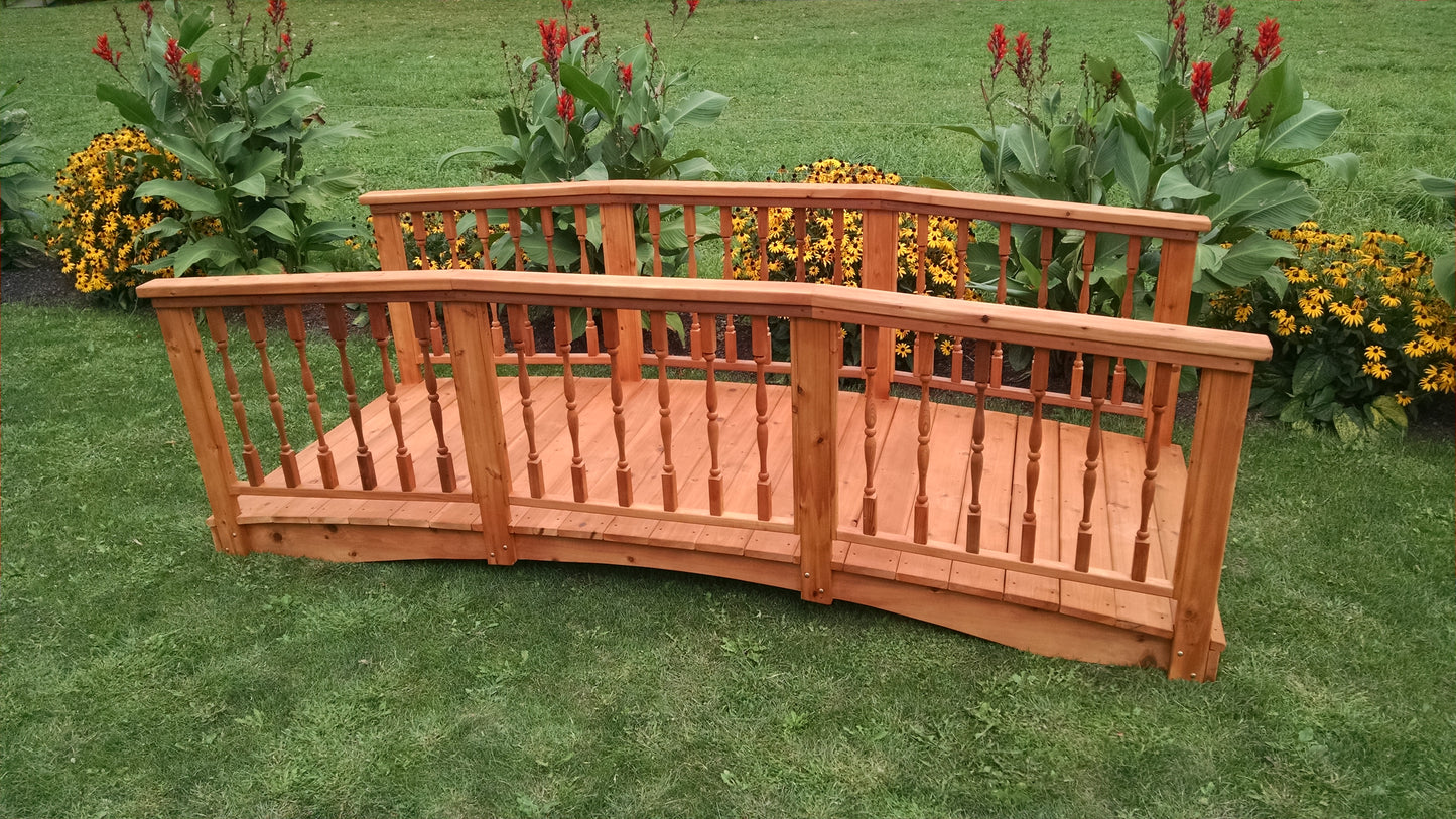 A&L Furniture Co. Western Red Cedar 4' x 8 Spindle Bridge - LEAD TIME TO SHIP 4 WEEKS OR LESS