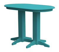A&L Furniture Recycled Plastic 5' Oval Bar Table - Aruba Blue