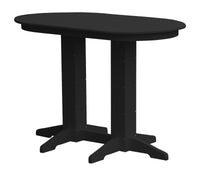 A&L Furniture Recycled Plastic 5' Oval Bar Table - Black