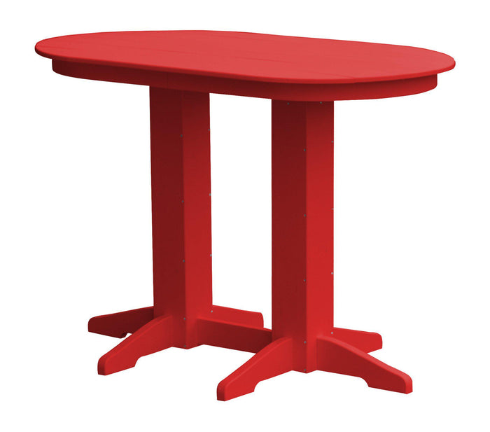 A&L Furniture Recycled Plastic 5' Oval Bar Table - Bright Red