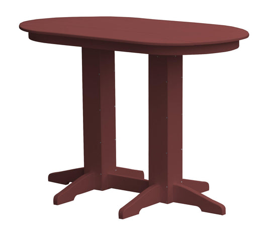 A&L Furniture Recycled Plastic 5' Oval Bar Table - Cherrywood