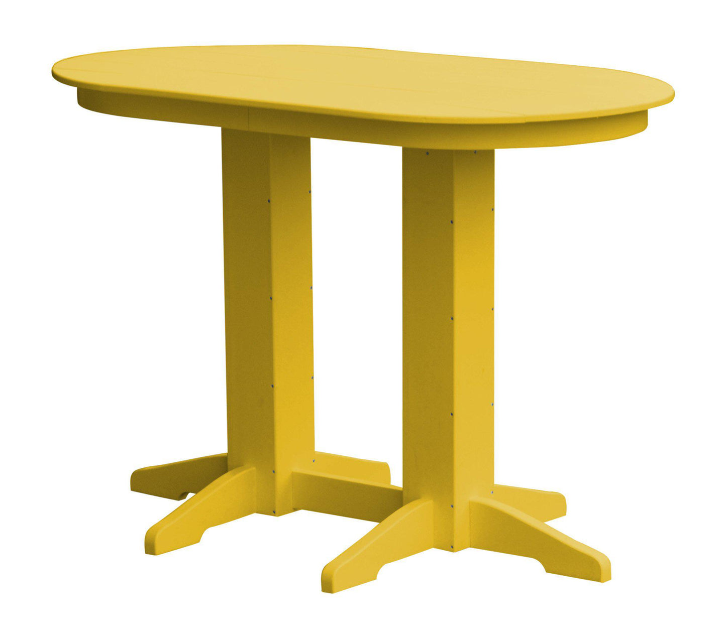 A&L Furniture Recycled Plastic 5' Oval Bar Table - Lemon Yellow