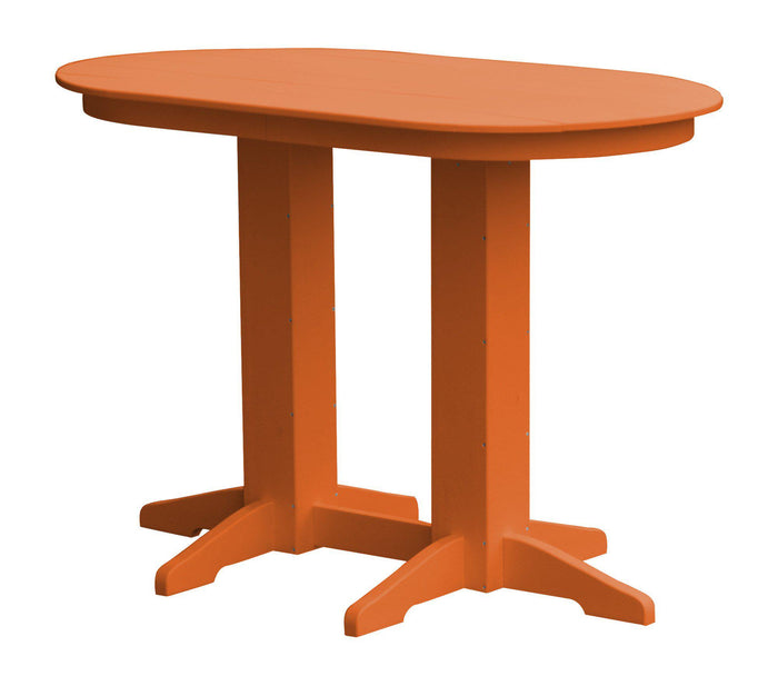 A&L Furniture Recycled Plastic 5' Oval Bar Table - Orange