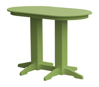 A&L Furniture Recycled Plastic 5' Oval Bar Table - Tropical Lime