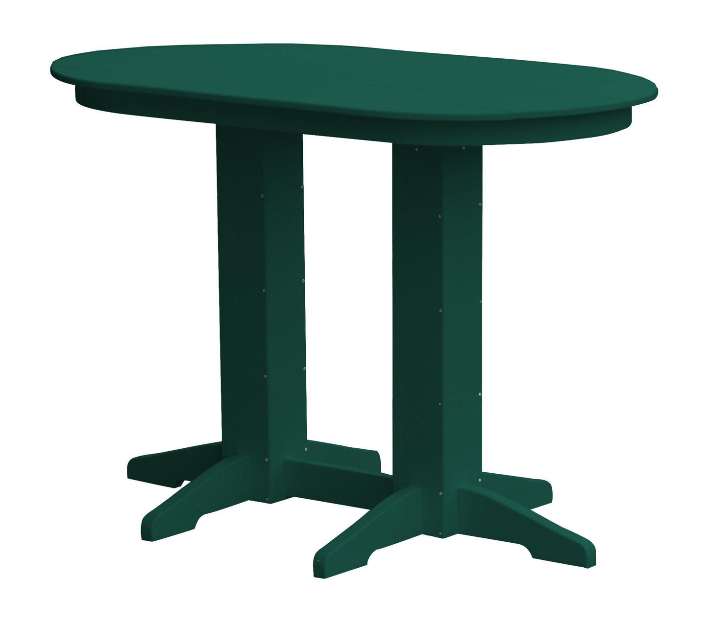 A&L Furniture Recycled Plastic 5' Oval Bar Table - Turf Green