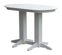 A&L Furniture Recycled Plastic 5' Oval Bar Table - White