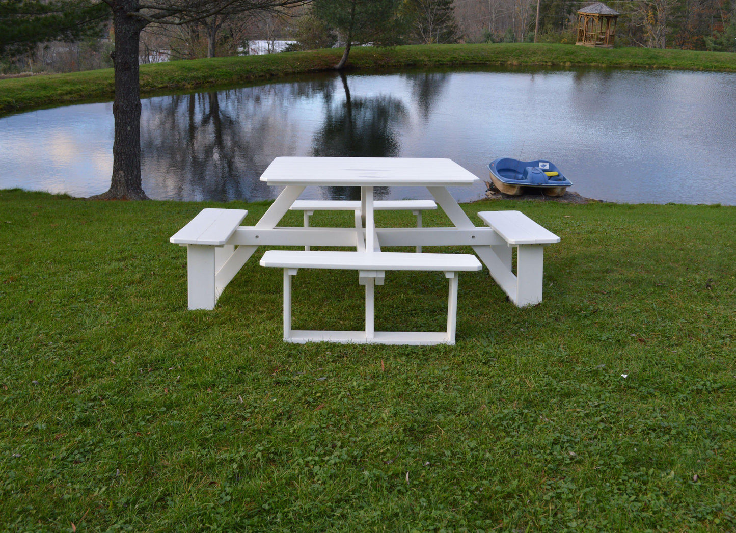 A&L Furniture Co. Poly 44" Square Walk-In Table - White