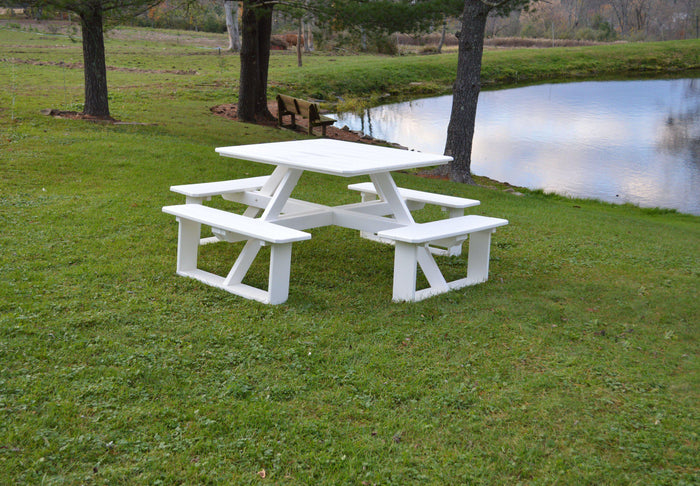 A&L Furniture Co. Poly 44" Square Walk-In Table - White