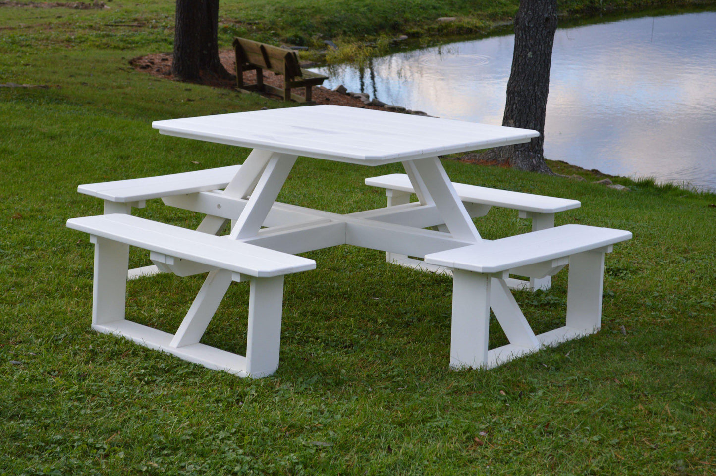 A&L Furniture Co. Poly 44" Square Walk-In Table - White
