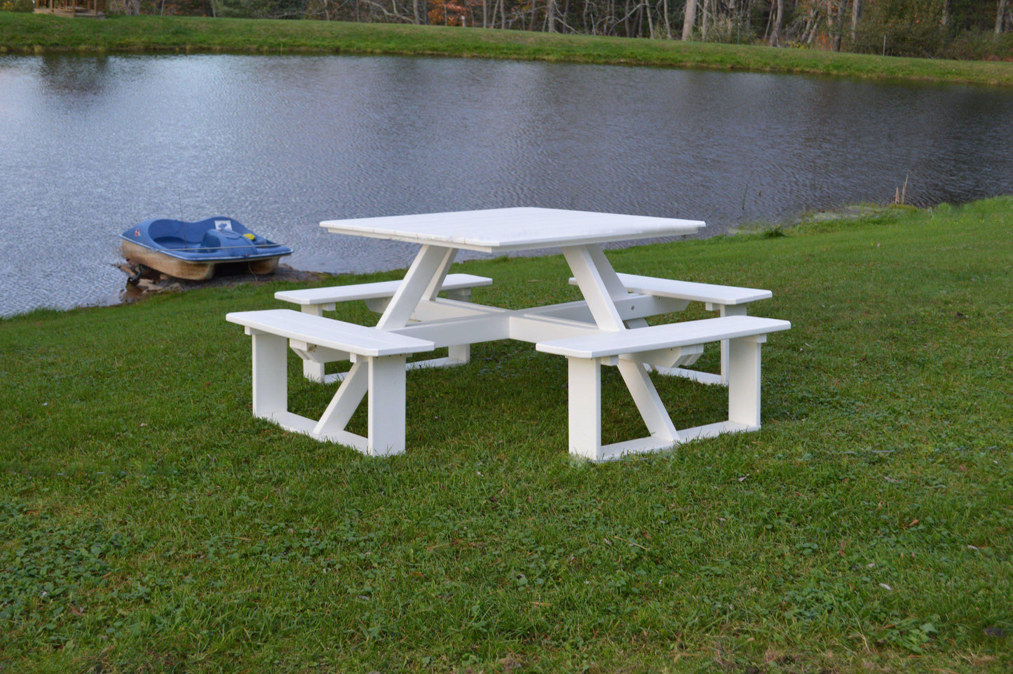 A&L Furniture Co. Poly 44" Square Walk-In Table - White