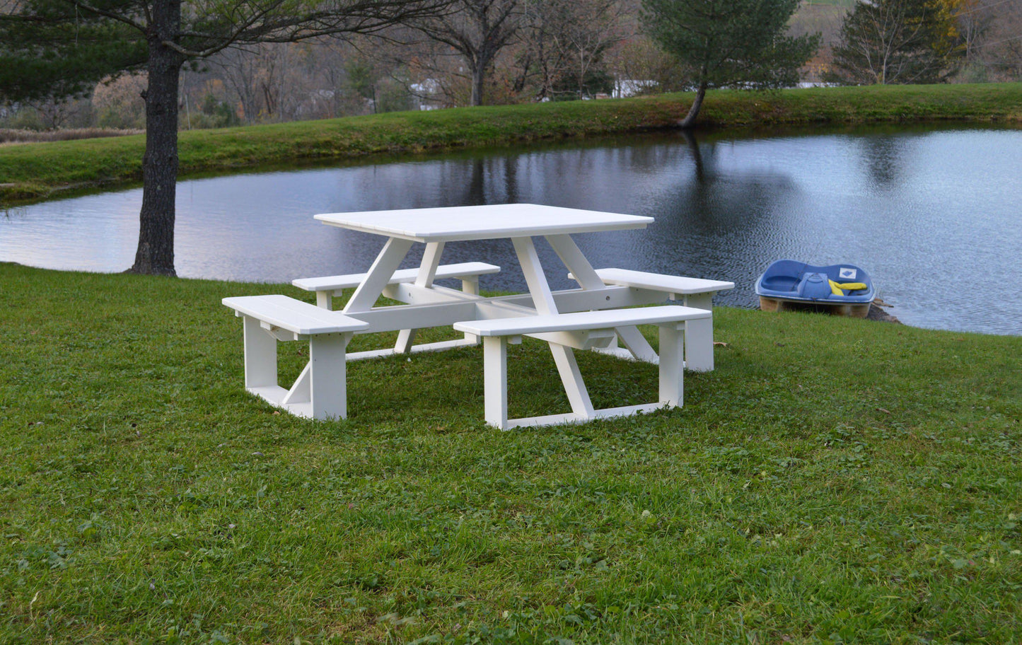 A&L Furniture Co. Poly 44" Square Walk-In Table - White