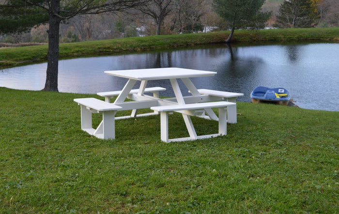 A&L Furniture Co. Poly 44" Square Walk-In Table - White