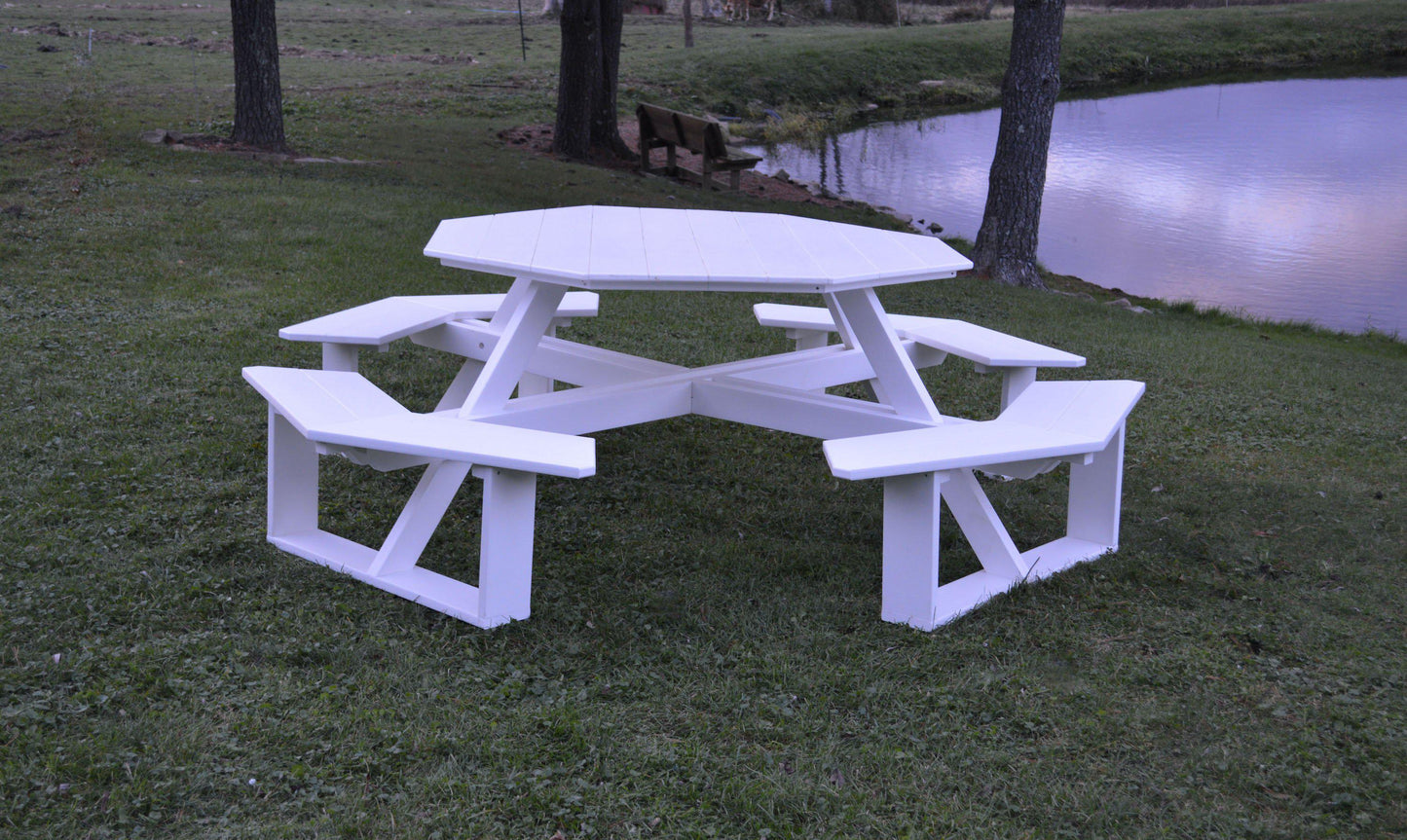 A&L FURNITURE CO.  Recycled Plastic 54" Octagon Walk-In Table - White