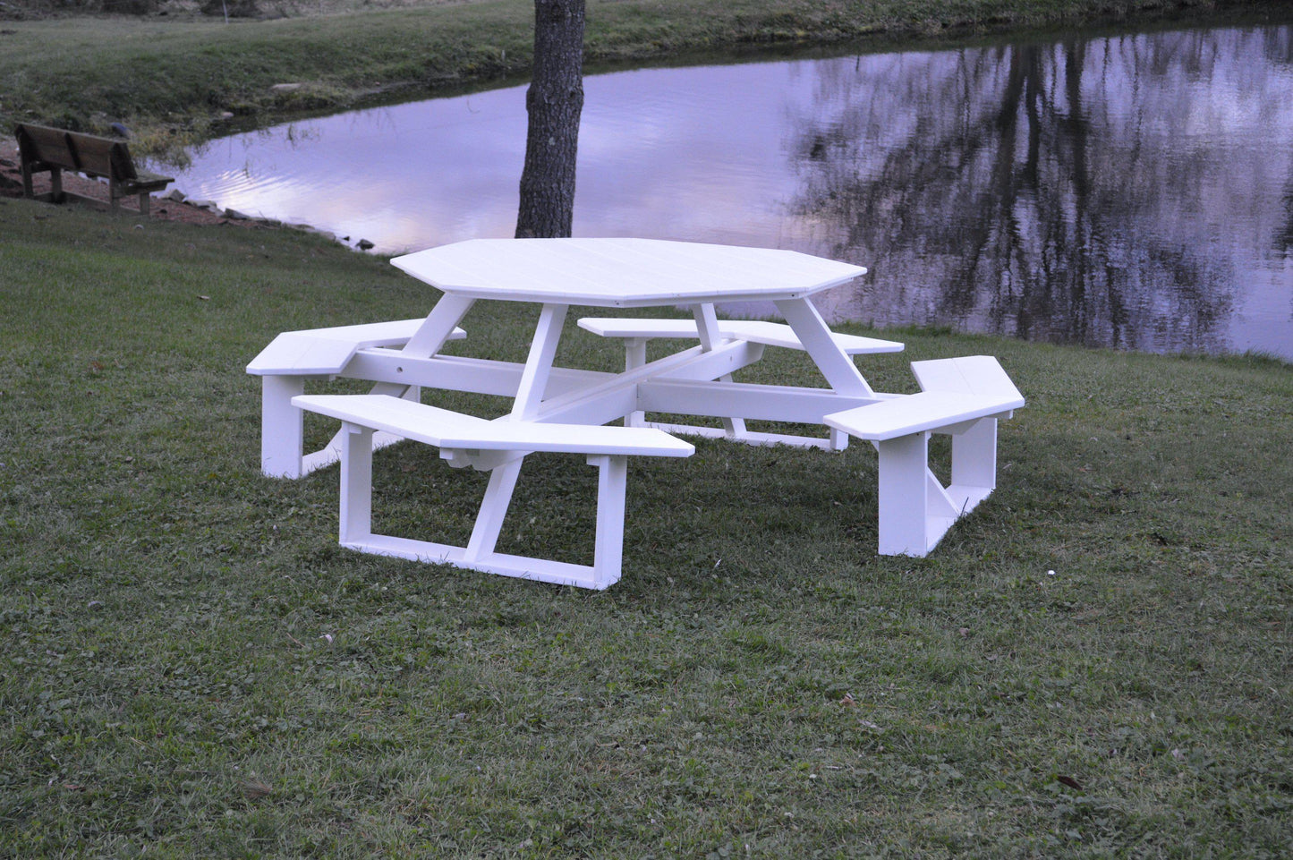 A&L FURNITURE CO.  Recycled Plastic 54" Octagon Walk-In Table - White