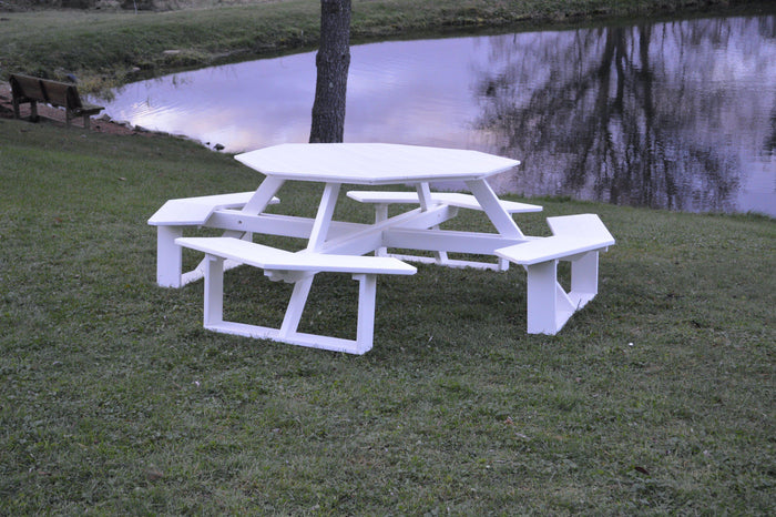 A&L FURNITURE CO.  Recycled Plastic 54" Octagon Walk-In Table - White