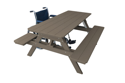 Bryton Park Poly Furniture Recycled Plastic ADA Compliant 6' Picnic Table - LEAD TIME TO SHIP 10 BUSINESS DAYS