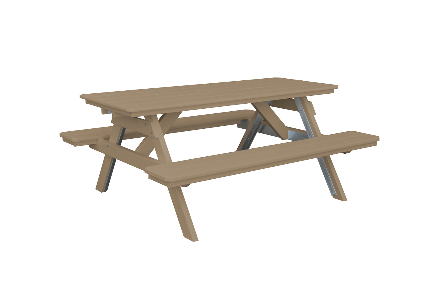 Bryton Park Poly Furniture Recycled Plastic 6' Picnic Table  - LEAD TIME TO SHIP 10 BUSINESS DAYS