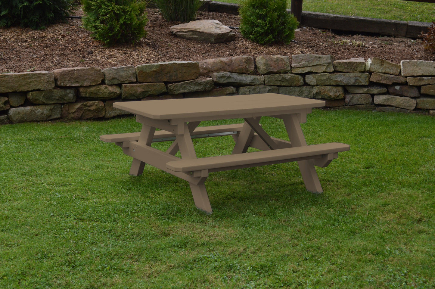 Bryton Park Recycled Plastic Kids Picnic Table - Specify for FREE 2" Umbrella Hole  - LEAD TIME TO SHIP 10 BUSINESS DAYS