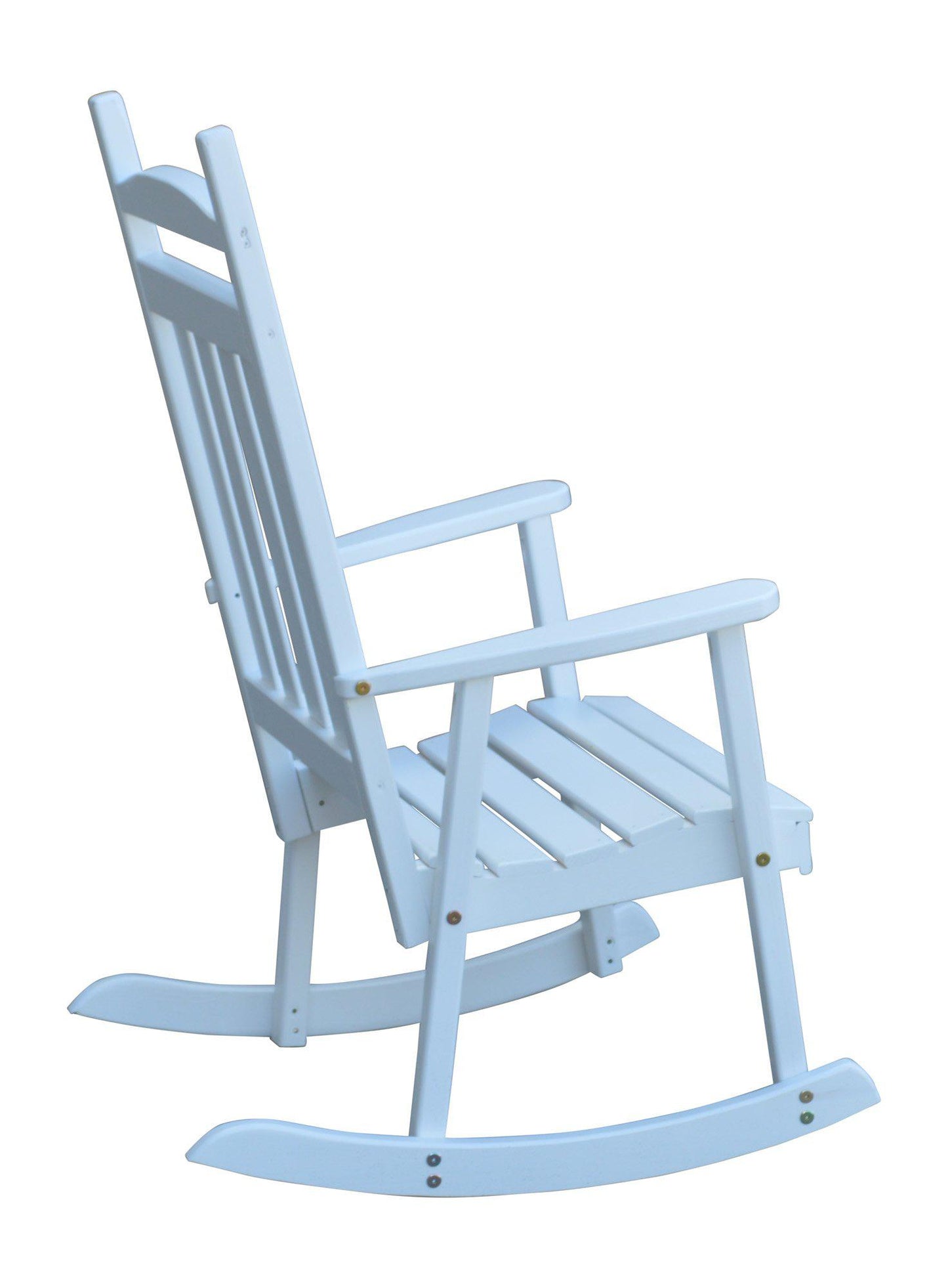 a&l classic porch rocking chair white side view
