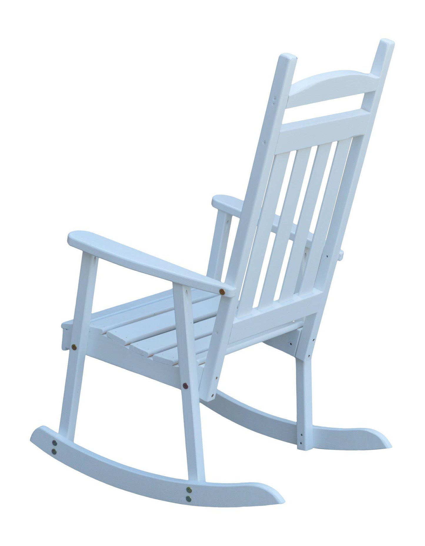 a&l classic porch rocking chair white rear view