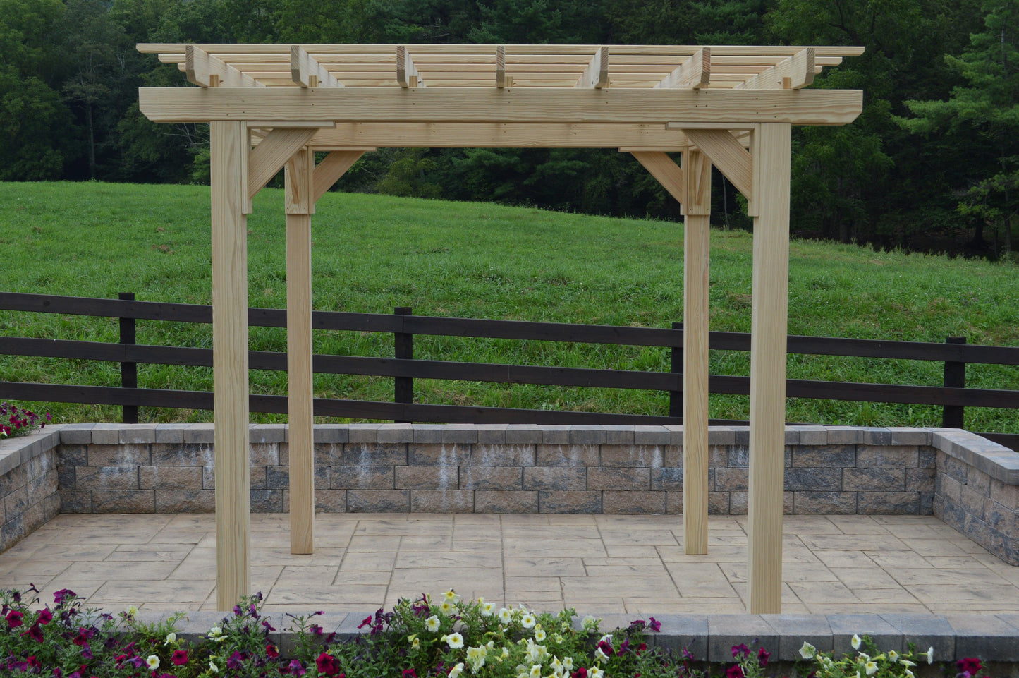 A&L Furniture Co. Pressure Treated Pine  6' x 8' Bradford Pergola with Swing Hangers - LEAD TIME TO SHIP 10 BUSINESS DAYS