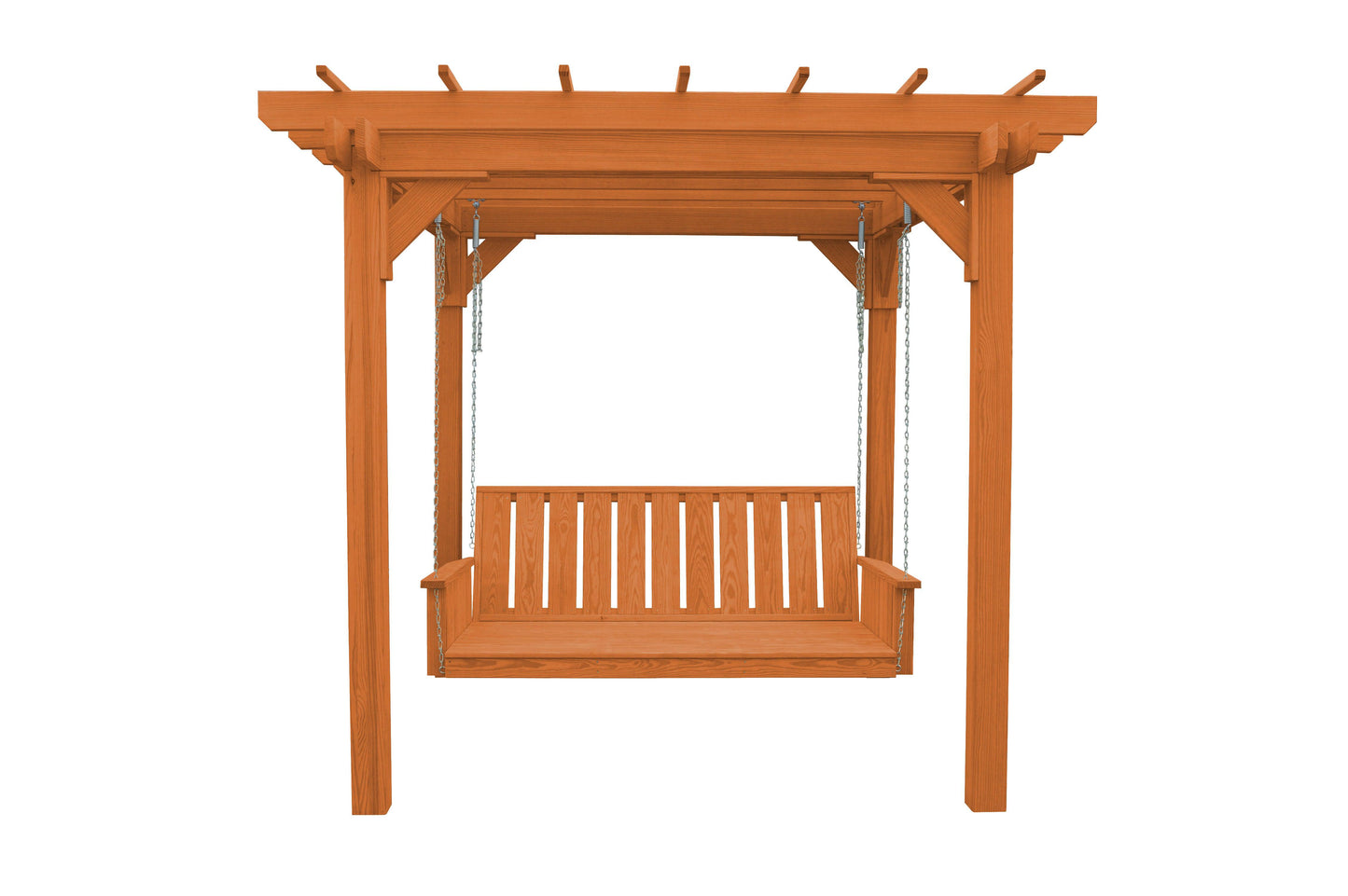 A&L Furniture Co. Pressure Treated Pine  6' x 8' Bradford Pergola with Swing Hangers - LEAD TIME TO SHIP 10 BUSINESS DAYS