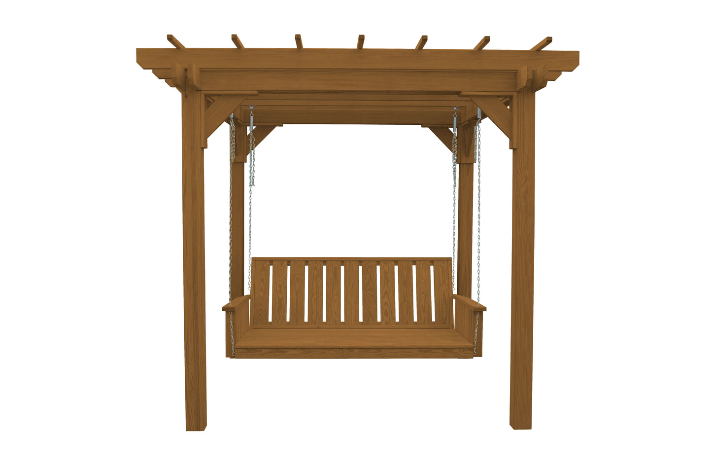 A&L Furniture Co. Pressure Treated Pine  6' x 8' Bradford Pergola with Swing Hangers - LEAD TIME TO SHIP 10 BUSINESS DAYS