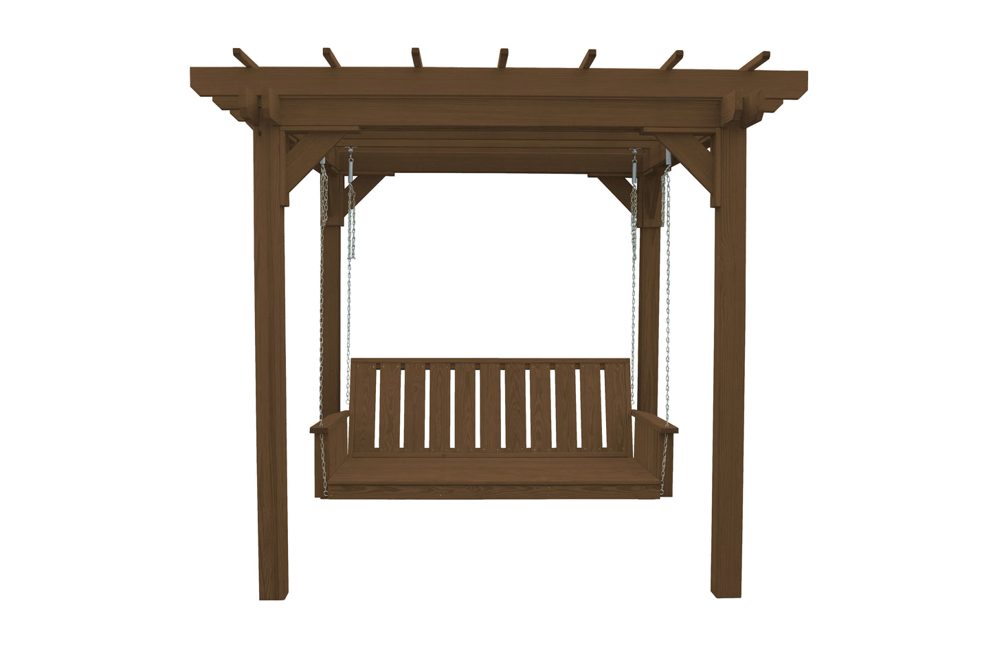 A&L Furniture Co. Pressure Treated Pine  6' x 8' Bradford Pergola with Swing Hangers - LEAD TIME TO SHIP 10 BUSINESS DAYS