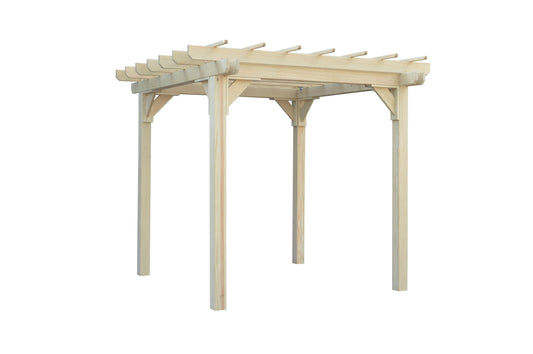 A&L Furniture Co. Pressure Treated Pine 8' x 8' Bradford Pergola with Swing Hangers - LEAD TIME TO SHIP 10 BUSINESS DAYS