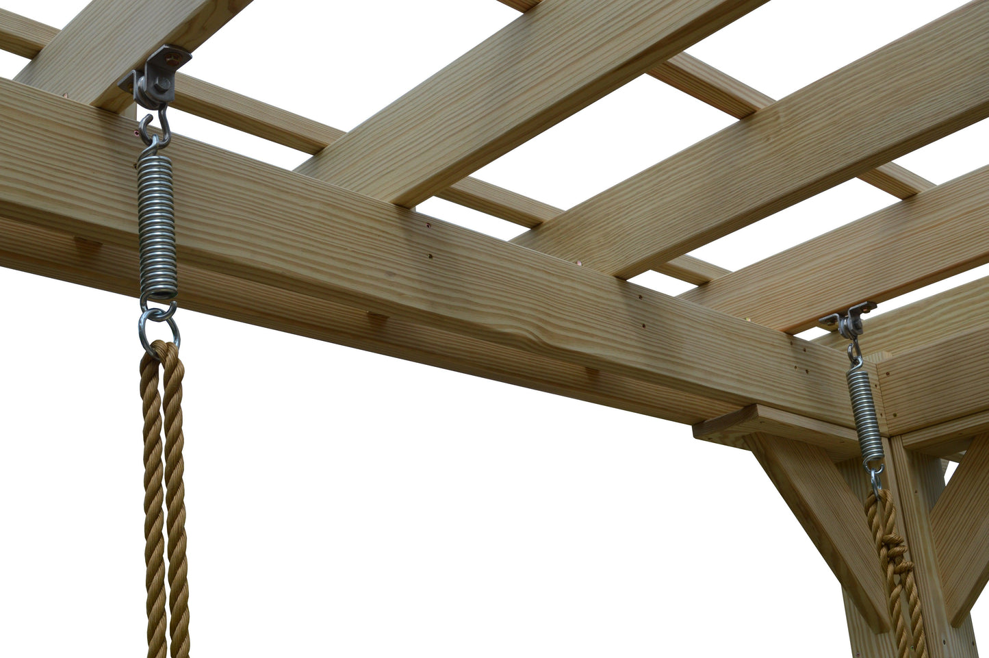 A&L Furniture Co. Pressure Treated Pine 8' x 8' Bradford Pergola with Swing Hangers - LEAD TIME TO SHIP 10 BUSINESS DAYS