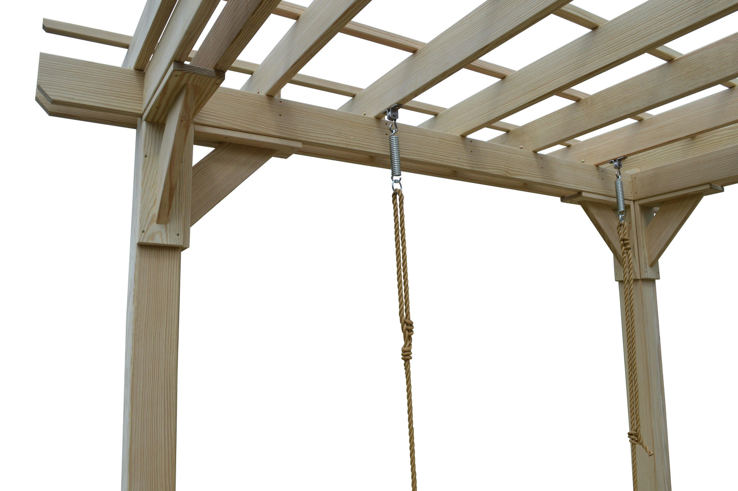 A&L Furniture Co. Pressure Treated Pine 8' x 8' Bradford Pergola with Swing Hangers - LEAD TIME TO SHIP 10 BUSINESS DAYS