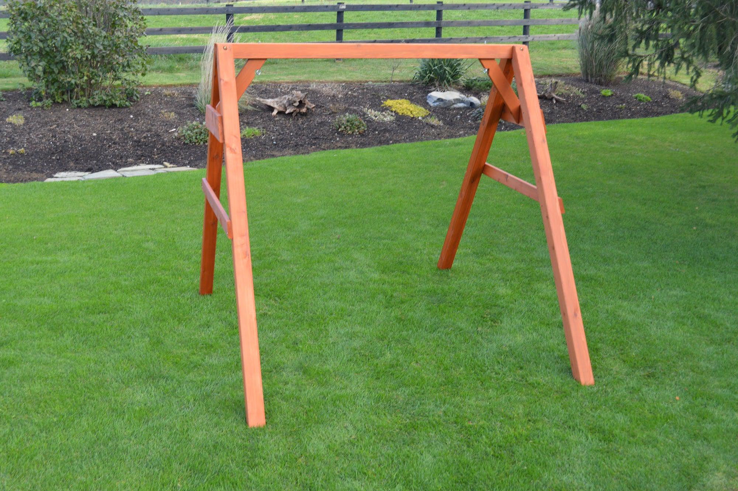 Regallion Outdoor 4ft  4x4  A-Frame  Red Cedar Swing Stand for Swing or Swingbed Heavy Duty 900 lbs Max Weight Capacity (Hangers Included) - LEAD TIME TO SHIP 2 WEEKS