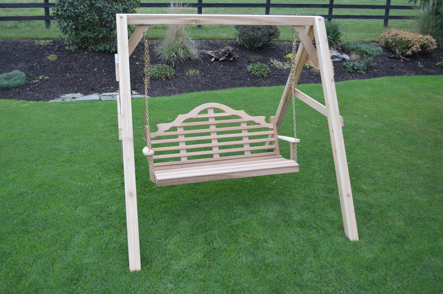 Regallion Outdoor 6ft. Heavy Duty 4x4  A-Frame  Red Cedar Swing Stand for Swing or Swingbed Heavy Duty 1000 lbs Max Weight Capacity (Hangers Included) - LEAD TIME TO SHIP 2 WEEKS