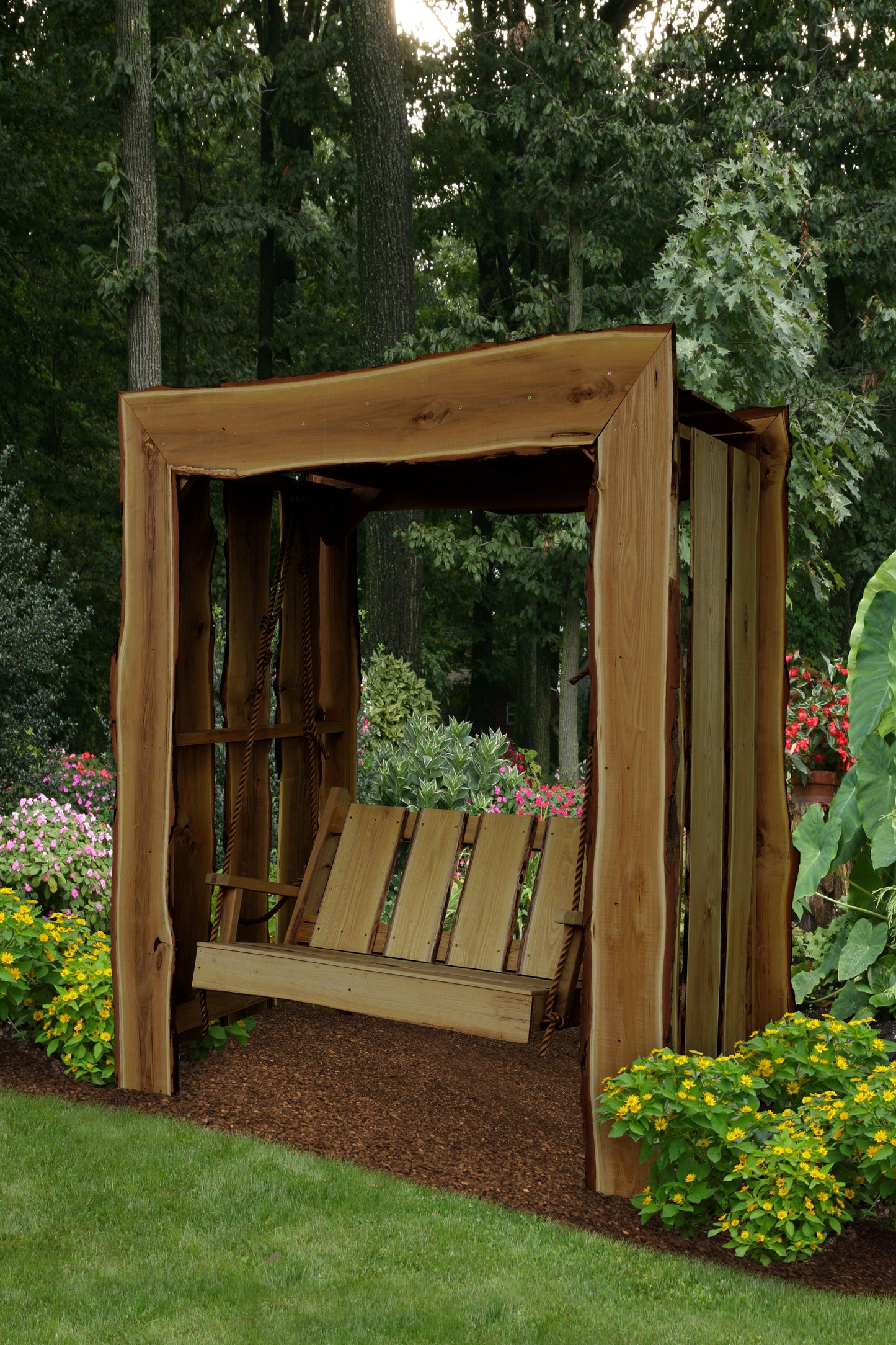 A&L Furniture Blue Mountain Collection 5' Appalachian Arbor with 4' Timberland Swing w/Rope - LEAD TIME TO SHIP 6 WEEKS