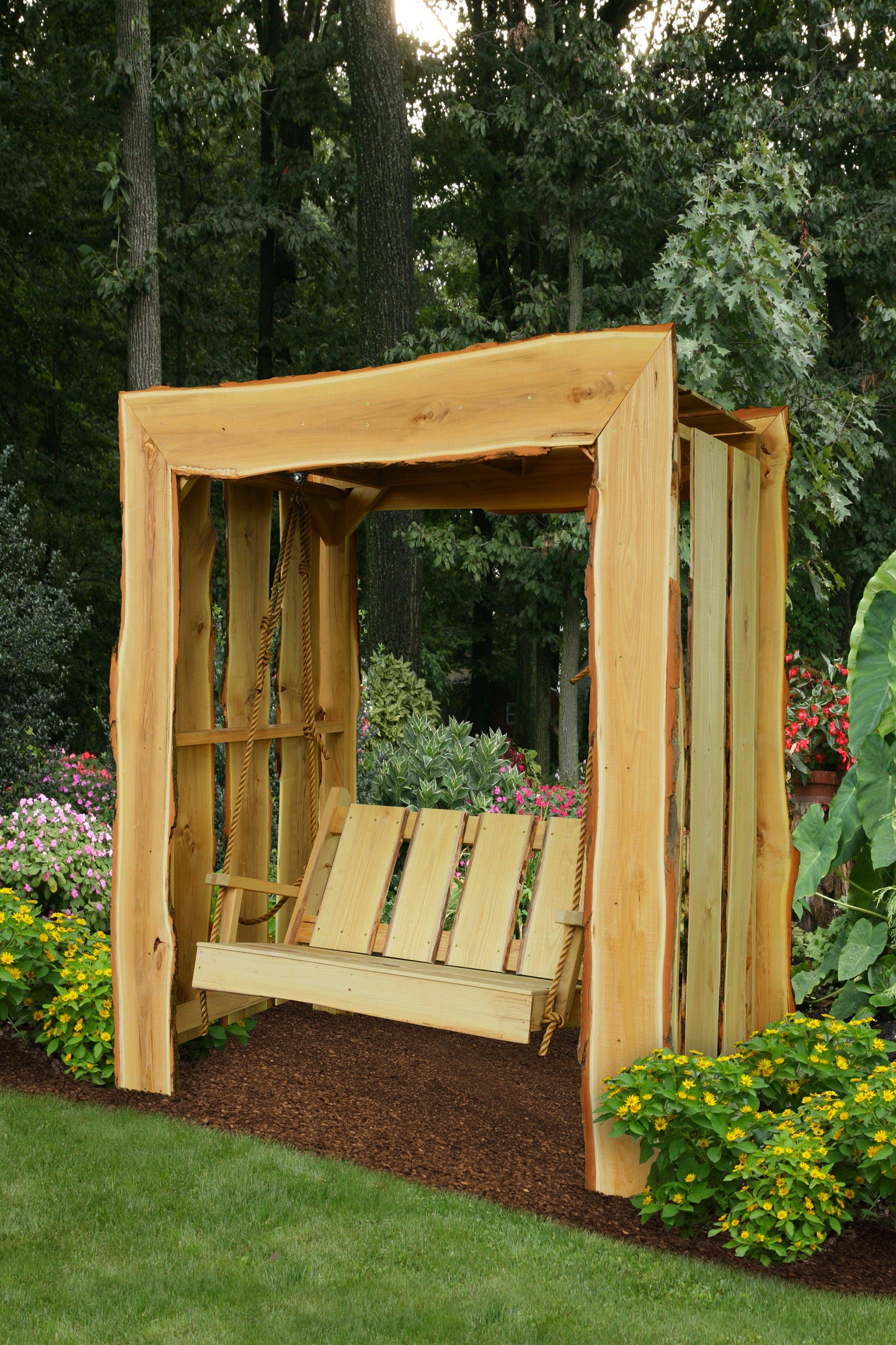 A&L Furniture Blue Mountain Collection 5' Appalachian Arbor with 4' Timberland Swing w/Rope - LEAD TIME TO SHIP 6 WEEKS