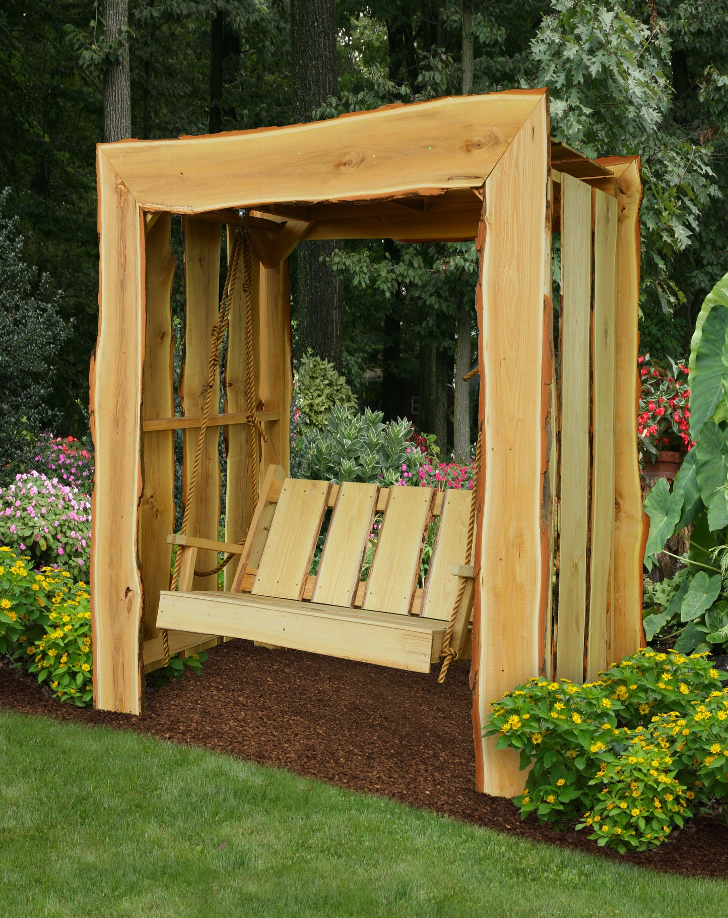 A&L Furniture Blue Mountain Collection 5' Appalachian Arbor with 4' Timberland Swing w/Rope - LEAD TIME TO SHIP 10 BUSINESS DAYS