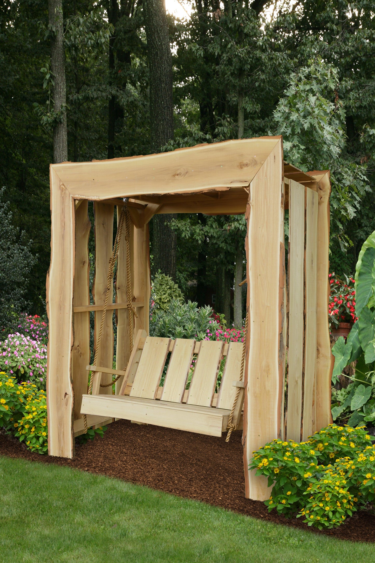 A&L Furniture Blue Mountain Collection 5' Appalachian Arbor with 4' Timberland Swing w/Rope - LEAD TIME TO SHIP 10 BUSINESS DAYS