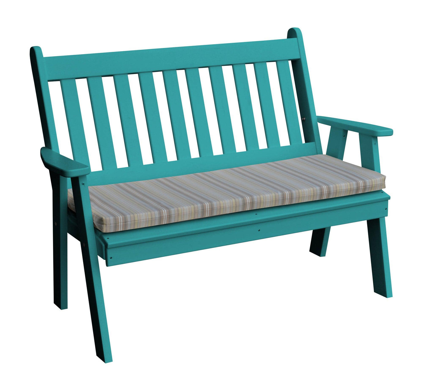 Bryton Park Poly Furniture Recycled Plastic 4' Traditional English Garden Bench - LEAD TIME TO SHIP 10 BUSINESS DAYS