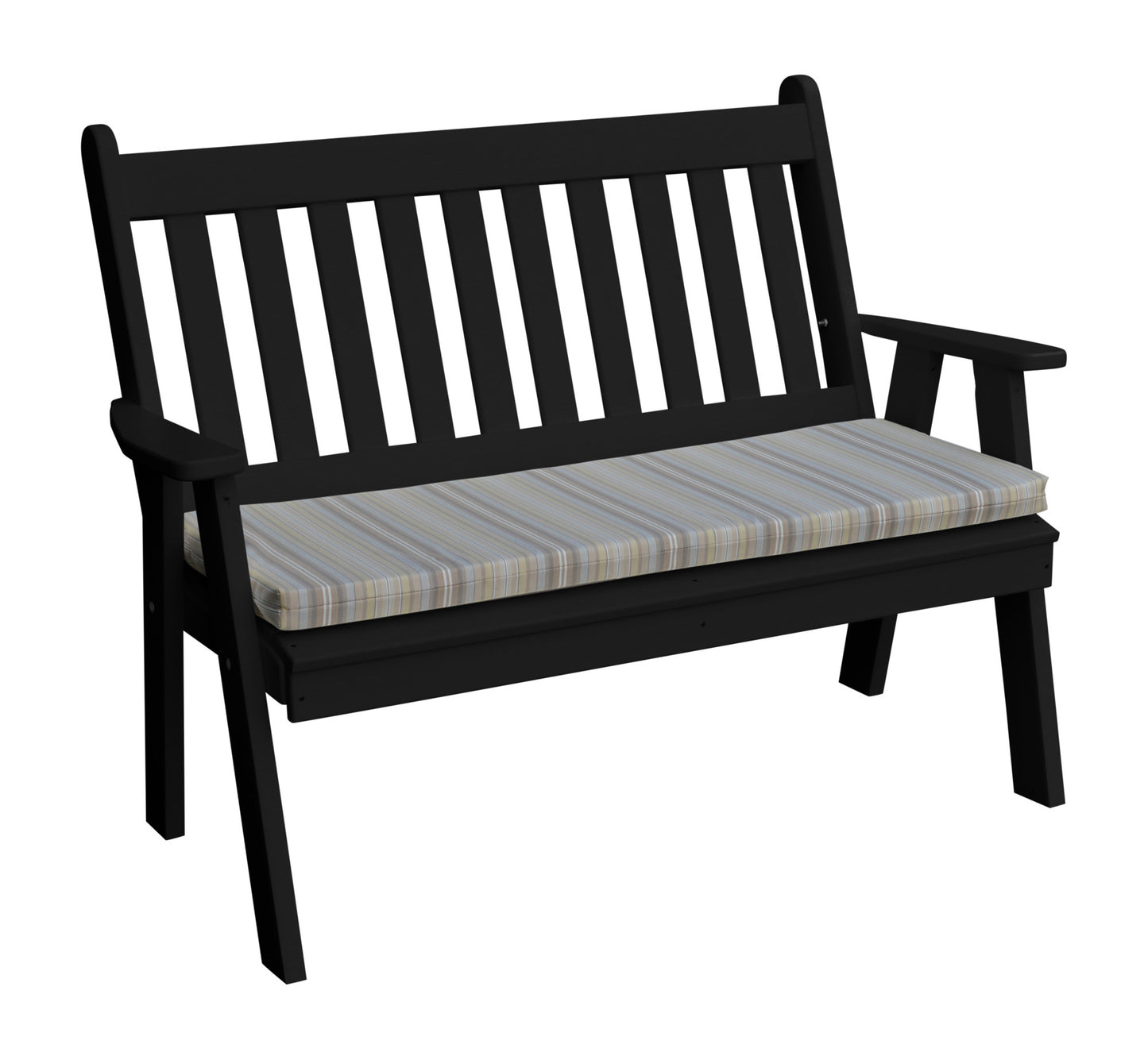 Bryton Park Poly Furniture Recycled Plastic 4' Traditional English Garden Bench - LEAD TIME TO SHIP 10 BUSINESS DAYS
