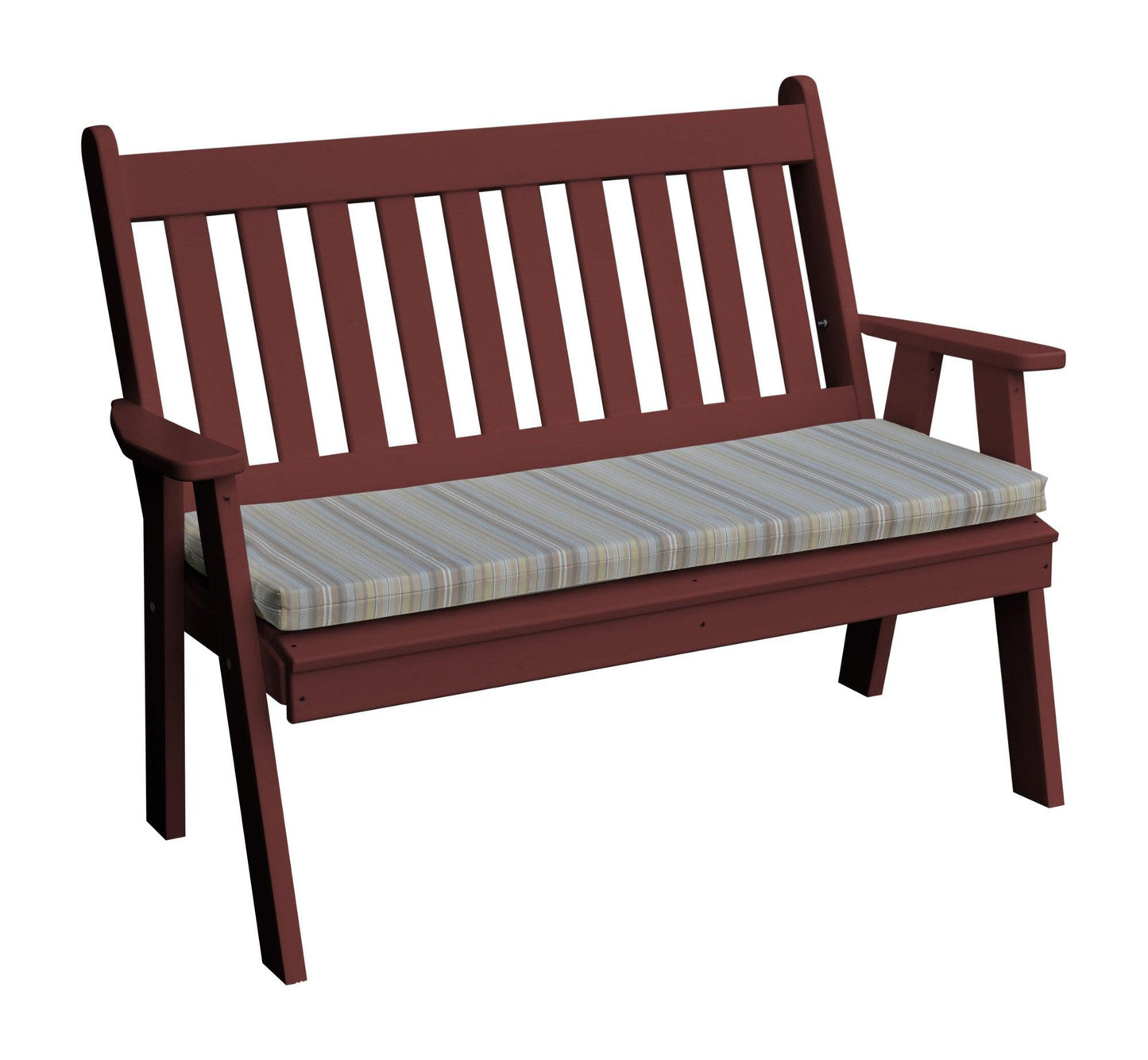 Bryton Park Poly Furniture Recycled Plastic 4' Traditional English Garden Bench - LEAD TIME TO SHIP 10 BUSINESS DAYS