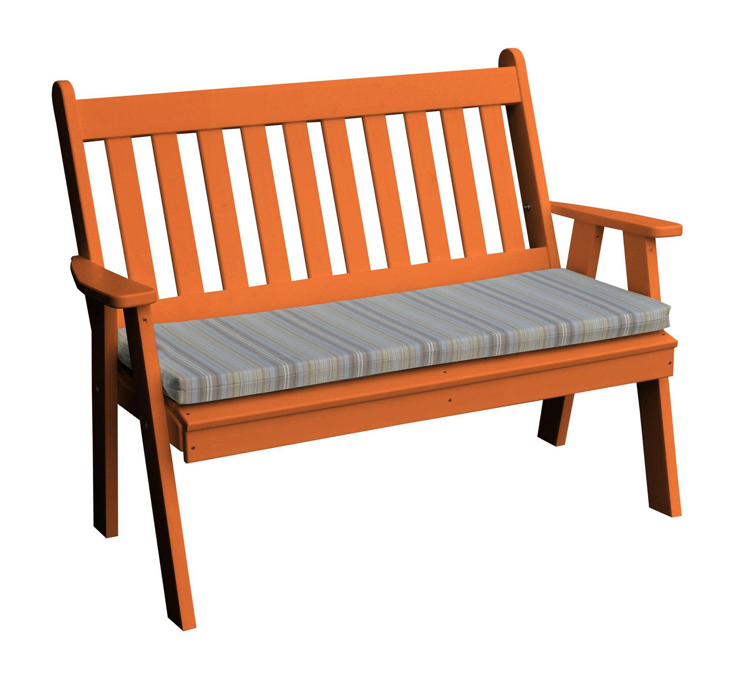 Bryton Park Poly Furniture Recycled Plastic 4' Traditional English Garden Bench - LEAD TIME TO SHIP 10 BUSINESS DAYS