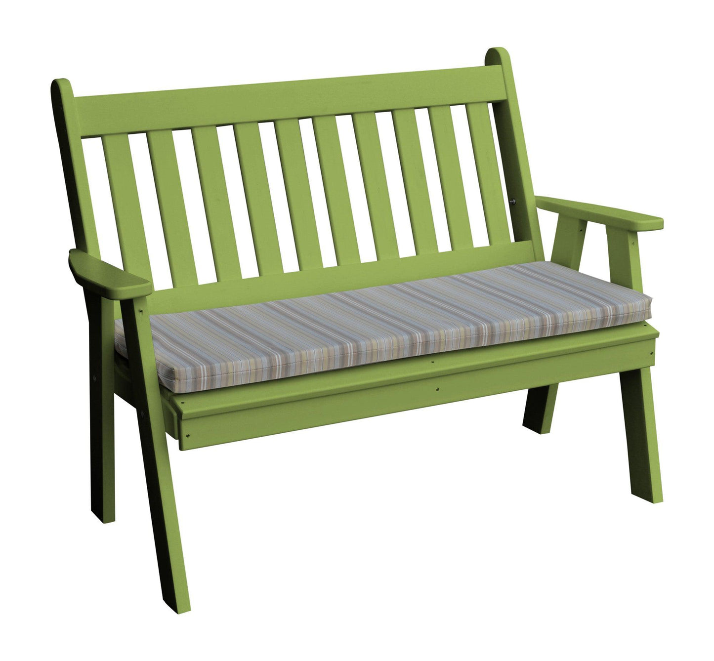 Bryton Park Poly Furniture Recycled Plastic 4' Traditional English Garden Bench - LEAD TIME TO SHIP 10 BUSINESS DAYS