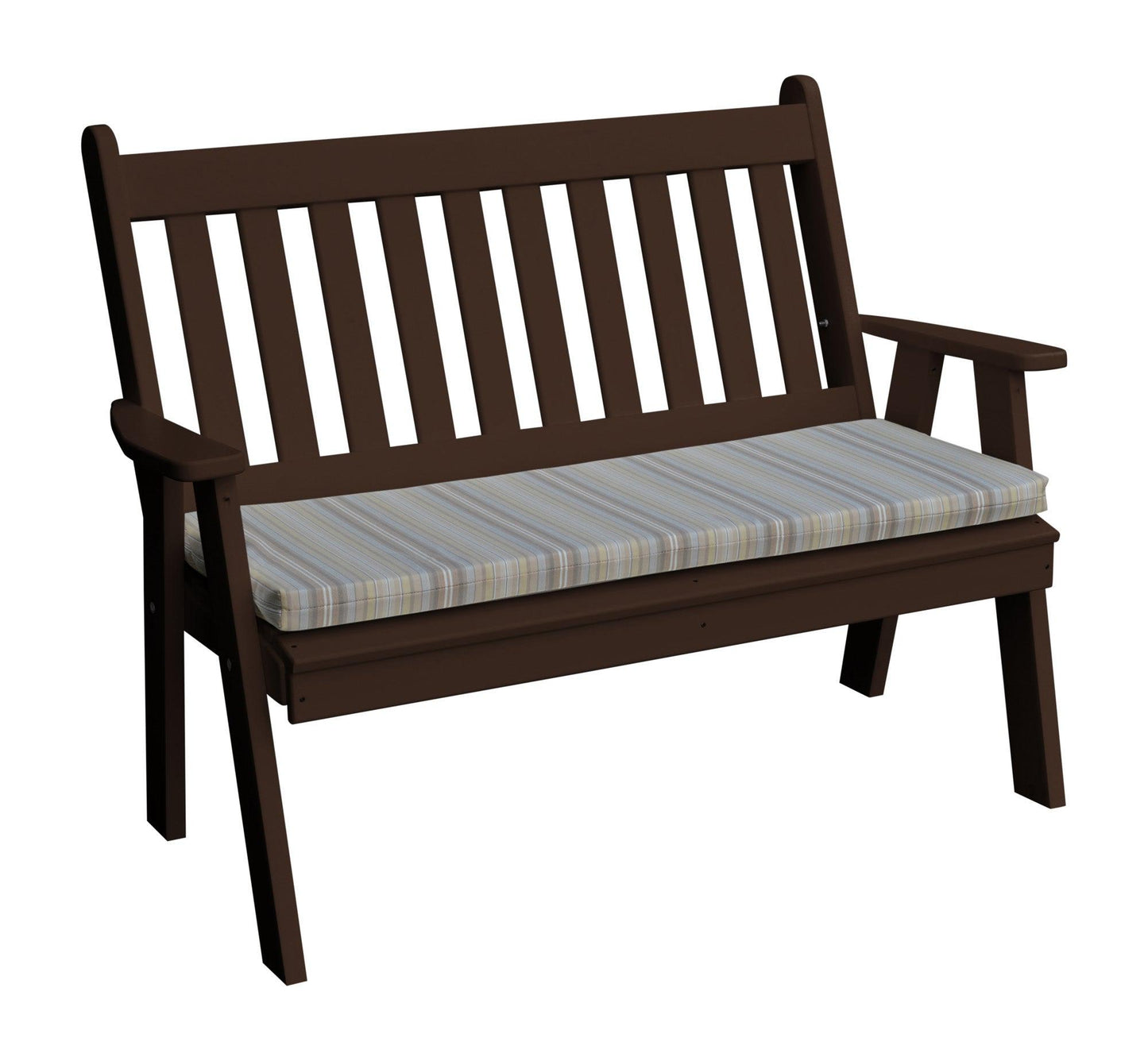 Bryton Park Poly Furniture Recycled Plastic 4' Traditional English Garden Bench - LEAD TIME TO SHIP 10 BUSINESS DAYS