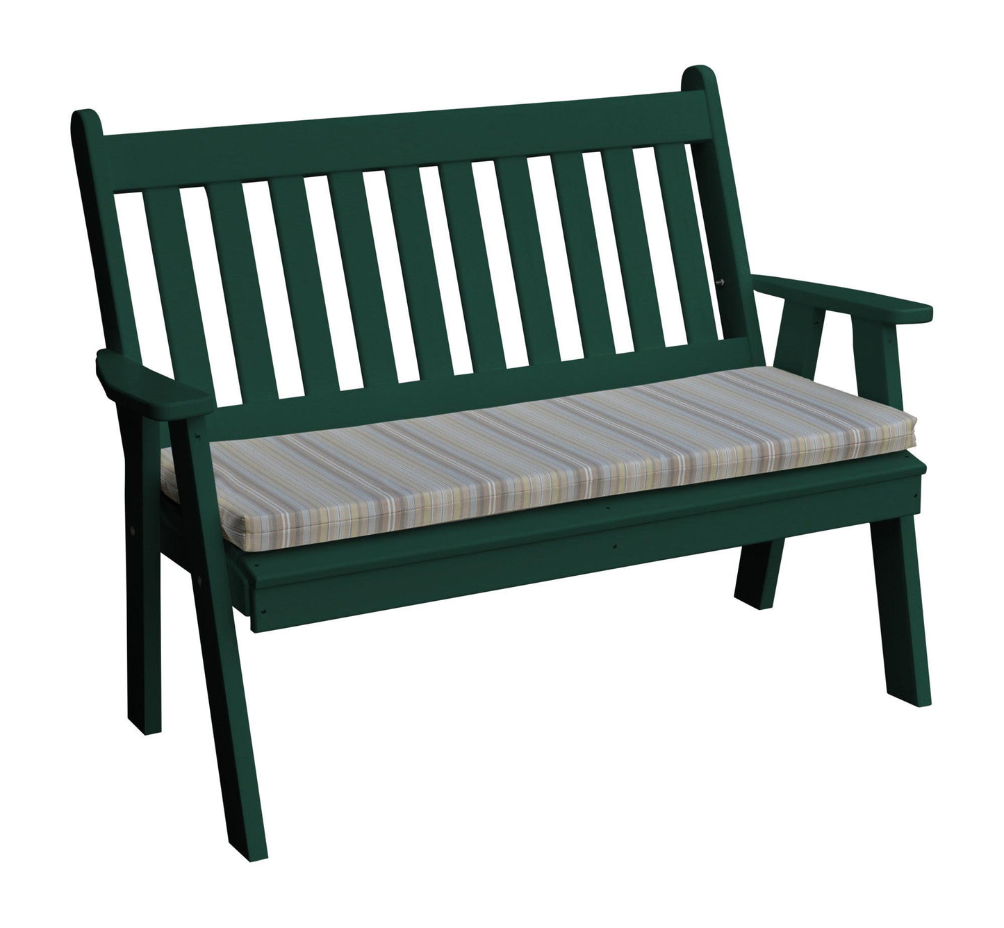 Bryton Park Poly Furniture Recycled Plastic 4' Traditional English Garden Bench - LEAD TIME TO SHIP 10 BUSINESS DAYS