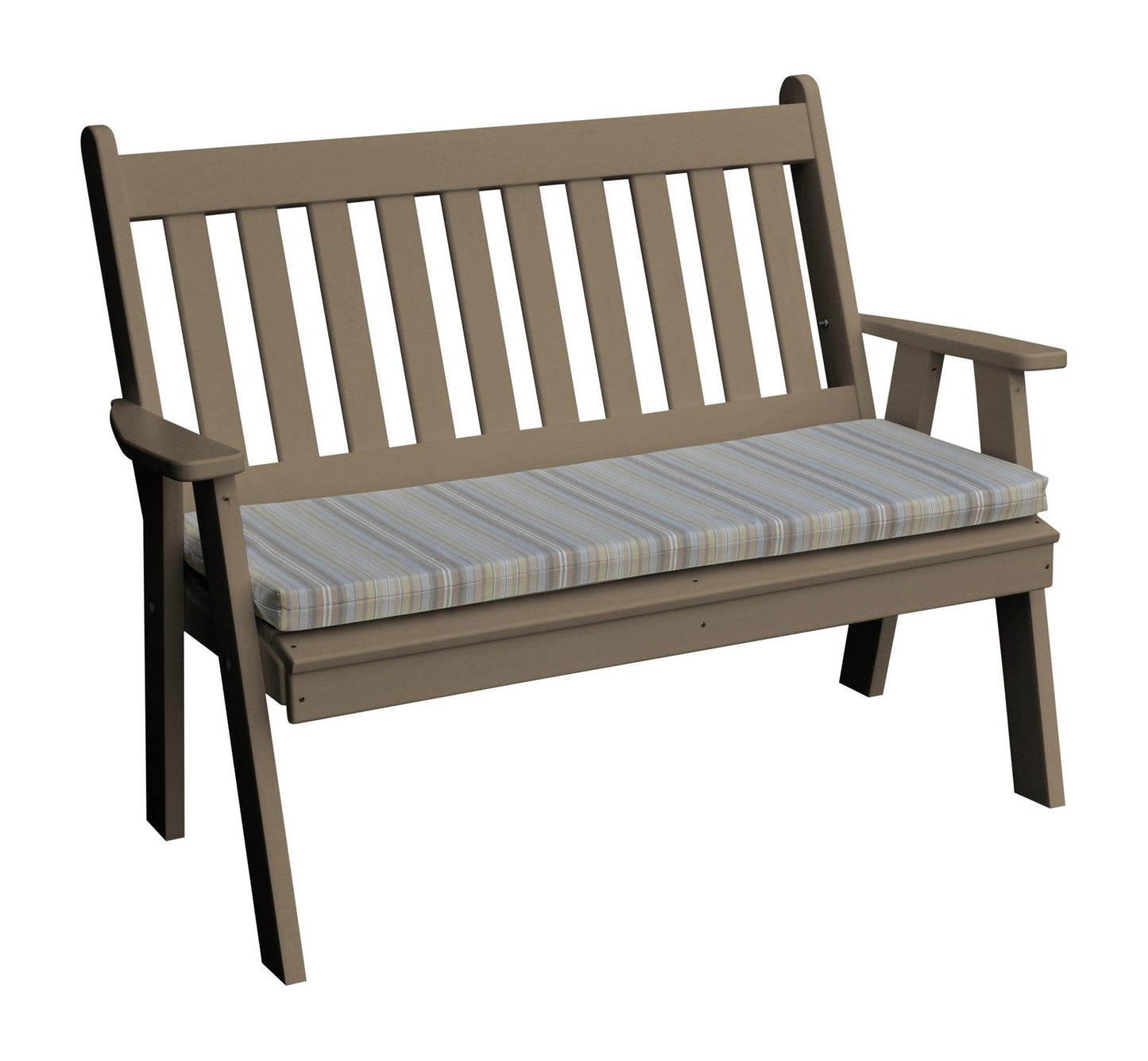 Bryton Park Poly Furniture Recycled Plastic 4' Traditional English Garden Bench - LEAD TIME TO SHIP 10 BUSINESS DAYS
